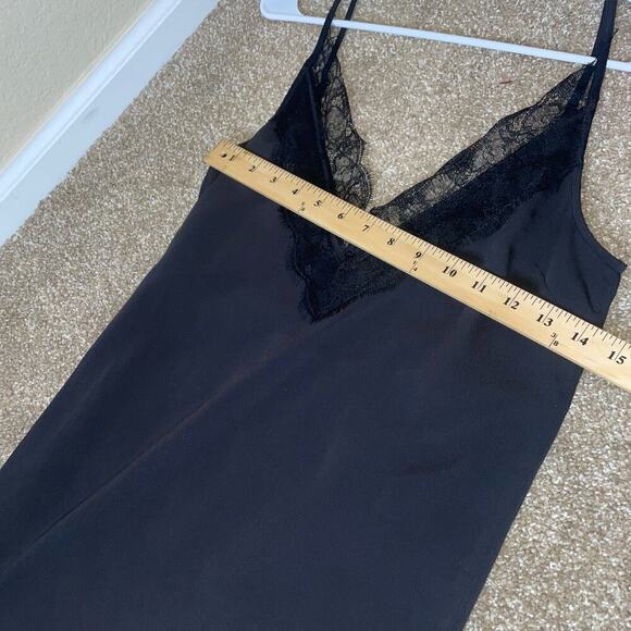 Walter Baker slip dress camisole night gown black satin like material lace top - Picture 6 of 7